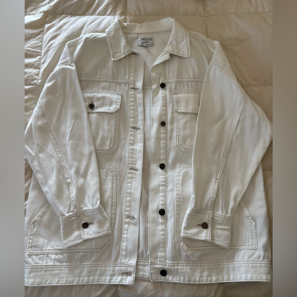 Twelve by Twelve White Denim Jean Jacket
